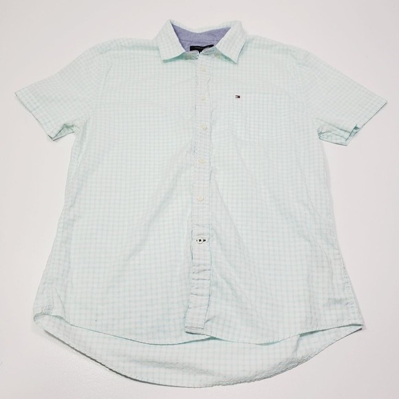 Tommy Hilfiger Other - Tommy Hilfiger‎ Men Shirt Size XL Short-Sleeve Stripe Oxford 100% Cotton Office